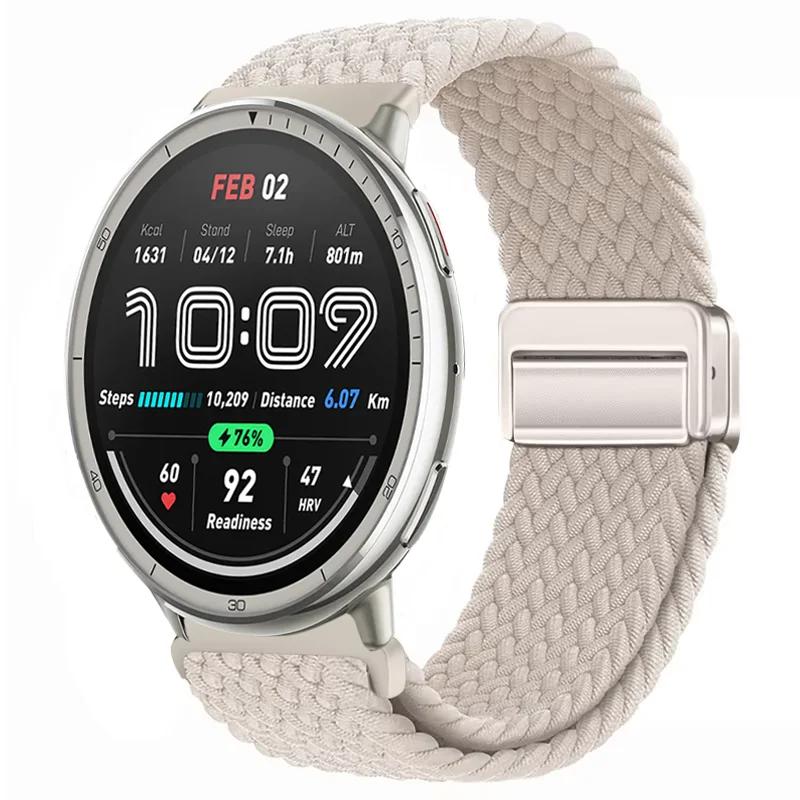 20 мм 22 мм Плетеный нейлоновый ремешок для Amazfit Active 2/GTS 4 Mini Магнитный ремешок Браслет Amazfit Bip 6 5 GTR 4/Balance Браслет