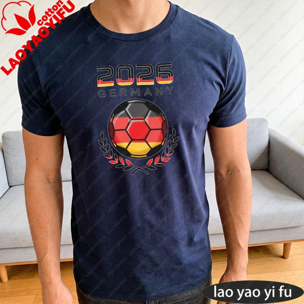 2026 Gerunisexy Soccer Part Tshirt Soccer Ball Design Printed Tshirt Casual Fashion Summer Top Gift For Sports Fans Unisex Cotton Tee