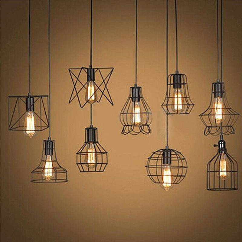 Люстра Модная Простая Ретро Внутренняя Индустриальный Ветер Бар Маленькие Железные Лампы Клетка