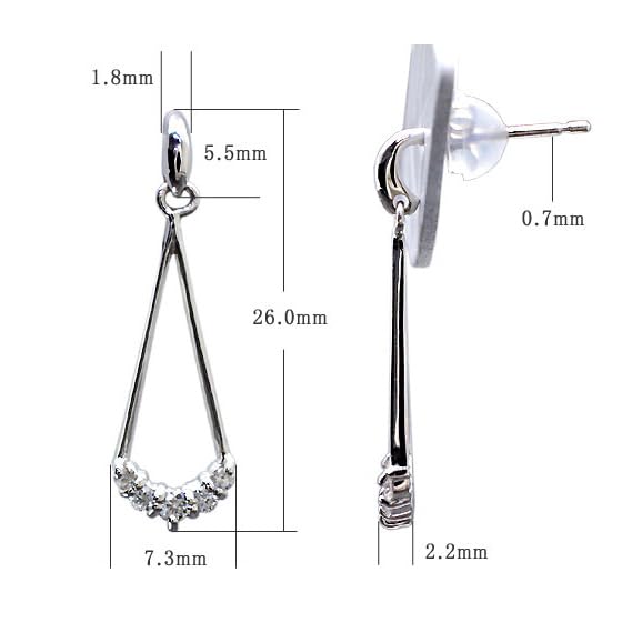 Diamond Swing Earrings LIBRA K18 Pt900 Platinum Swinging Earrings Earrings 18k 18K Diamond Jewelry Travel Christmas Jewelry xmas Jewelry Women's