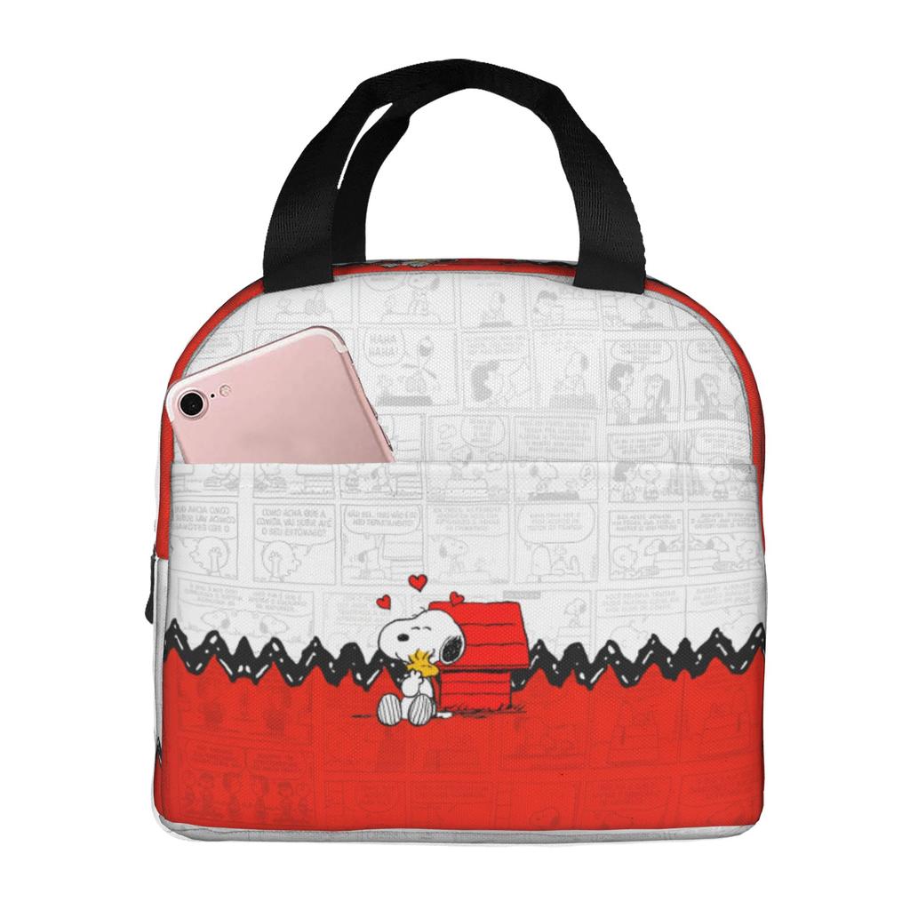 Custom S-Snoopies Portable Lunch Box Women Men Leakproof Manga Thermal Cooler Food Insulated Lunch Bag Office Work