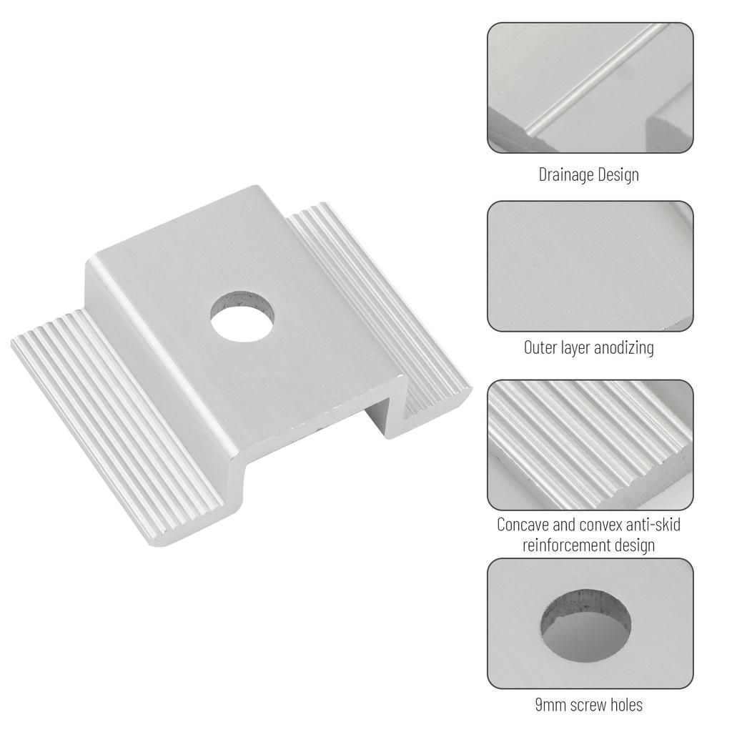 20/50 шт. Регулируемые средние прижимы для солнечных панелей, Монтажный кронштейн для солнечных панелей, Зажим, Аксессуары для солнечной системы, Легко установить