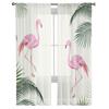 Прозрачные шторы с тропическими растениями и фламинго для спальни, гостиной, вуали, оконные шторы, тюлевые шторы для детской комнаты