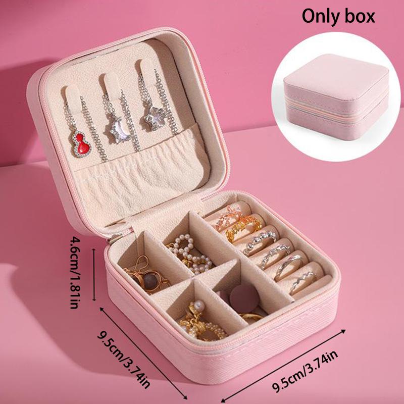 Портативная мини-коробка для хранения ювелирных изделий, дорожный органайзер, футляр для ювелирных изделий, кожаный чехол для хранения серег, ожерелье, кольцо, органайзер для ювелирных изделий, дисплей