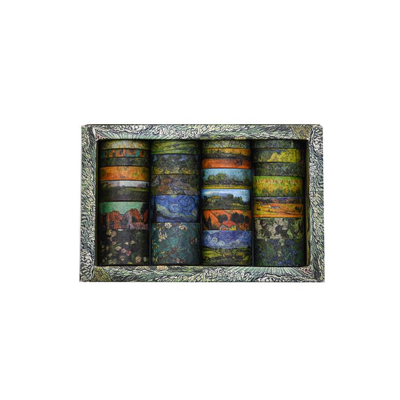 25 рулонов клейкой ленты Van Gogh Washi Tapes Journaling Supplies Washi Tape Oil Painting Diary Cinta Adhesiva Decorativa Scrapbooking Washitape