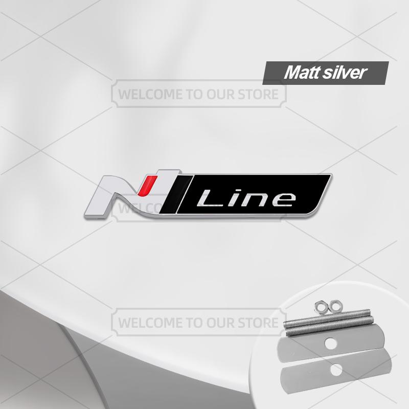 Car 3D Metal N Line Body Emblem Grille Badge Decals Auto Tail Sticker For Hyundai Elantra Veloster Kona Tuscani Tucson I30 I10 T2