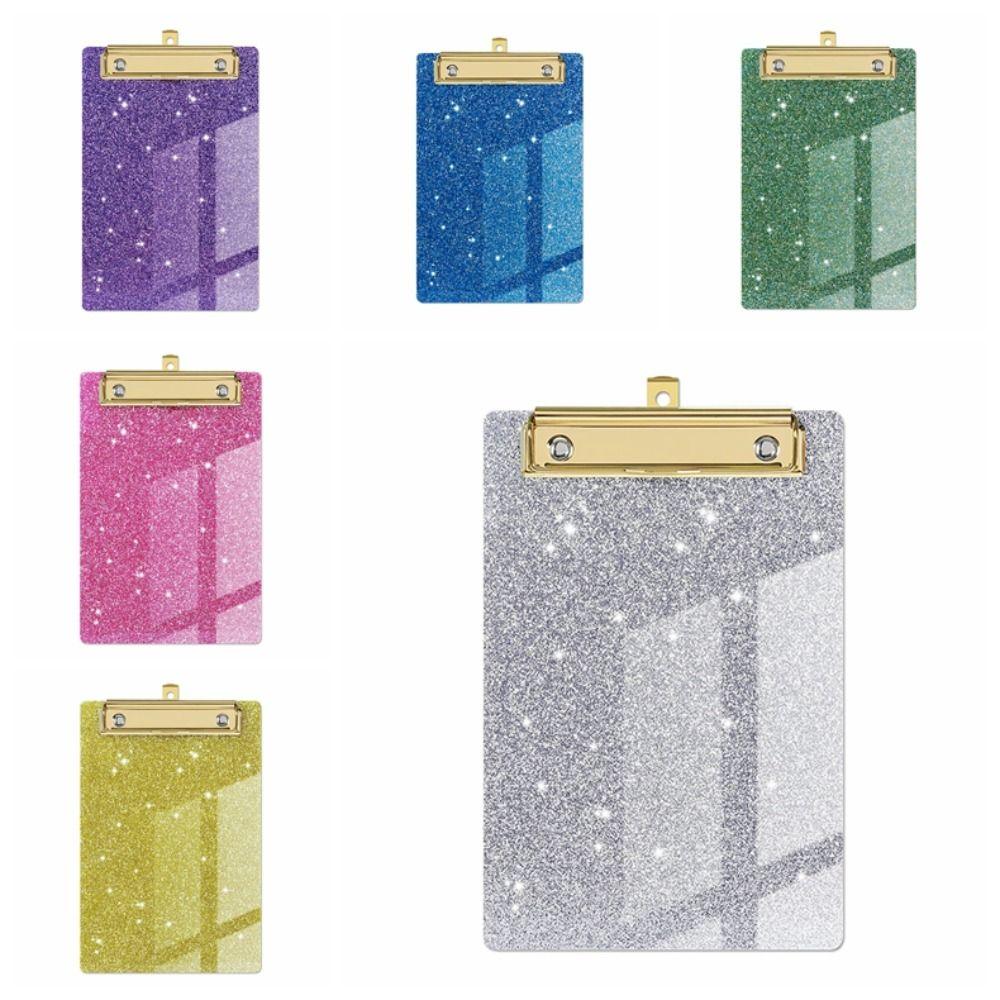 Writing Tablet Glitter Writing Clipboard With Low Profile Gold Clip File Folder Student