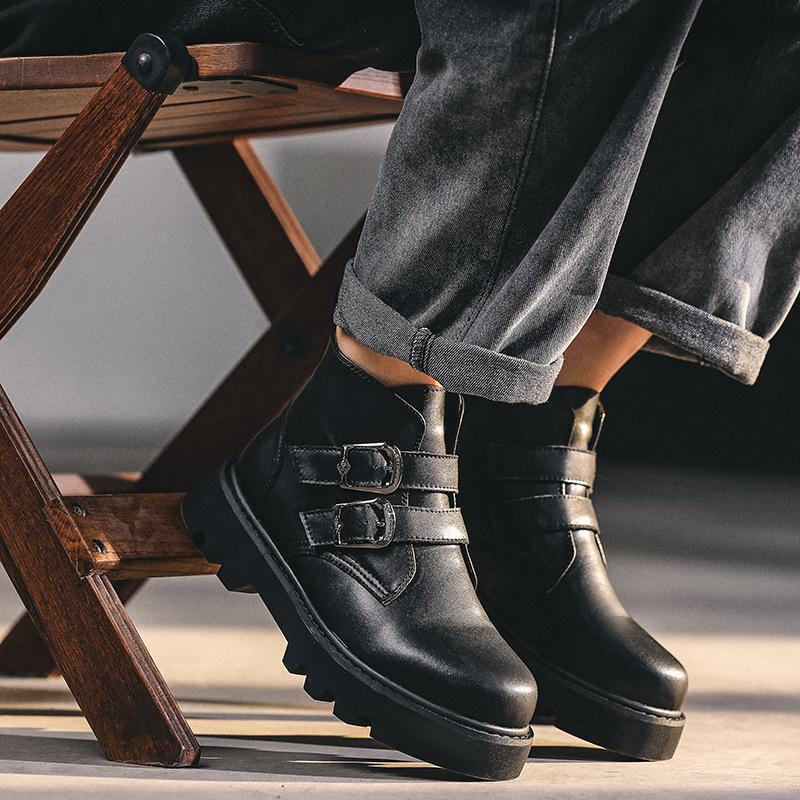 Модные мужские повседневные вечерние выпускные платья оригинальные кожаные ботинки дизайнерские туфли на платформе ковбойские ботильоны классные весенне-осенние короткие ботинки