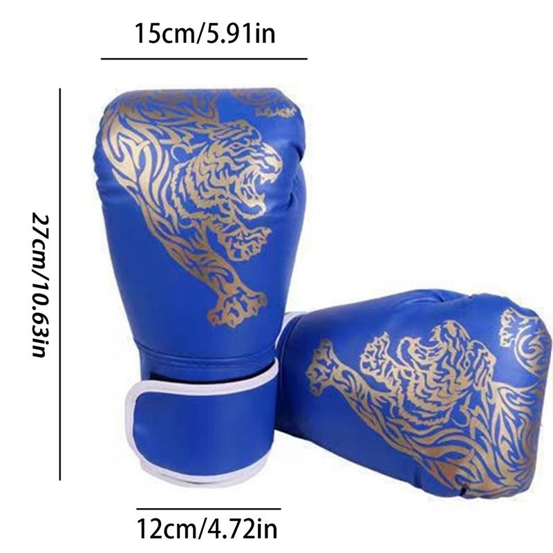 Boxing Gloves Professional Tiger Breathable PU Leather Flame Gloves Sanda Box Muay Thai Gloves Muay Thai Boxing Gloves