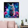 Новое поступление 5D DIY Полный круг Алмазная мозаика «Цветы и кошки» Вышивка Крестиком Декор для дома Подарок