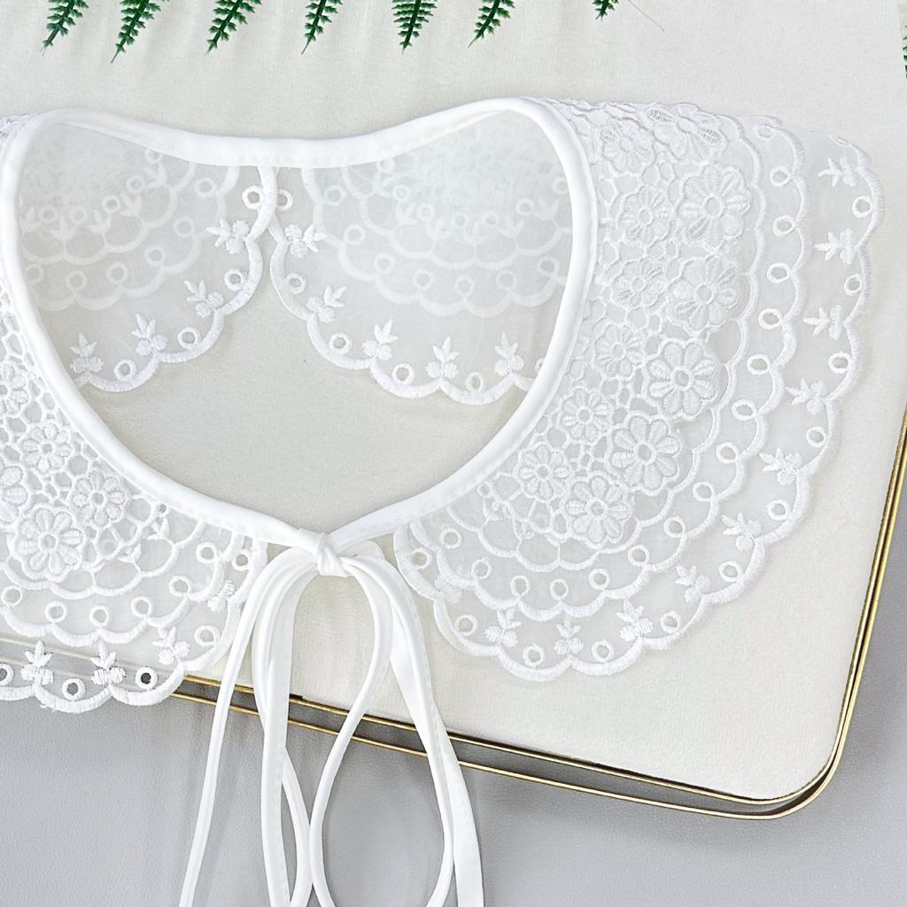 Весенне-осенняя вышивка кружево большой воротник декоративная рубашка одежда ложный воротник кружево ажурное кружево маленькая шаль лепестковый воротник