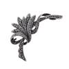 New Rhinestone Black Flower Brooches for Women Fashion Vintage Pin Party Wedding Accessories Large Broches Gift
