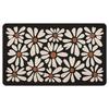 Linen Bath Mat Non-Slip Daisy Print - Quick Dry Absorbent Bathroom Rug with Rubber Backing, Machine Washable & Breathable Design