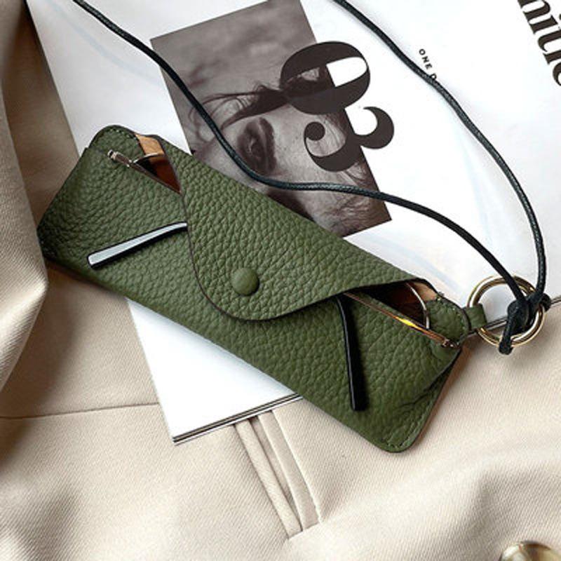 New Genuine Leather Multifunctional Storage Bag Glasses Bag Portable Sunglasses Storage Bag Organizador De Gafas