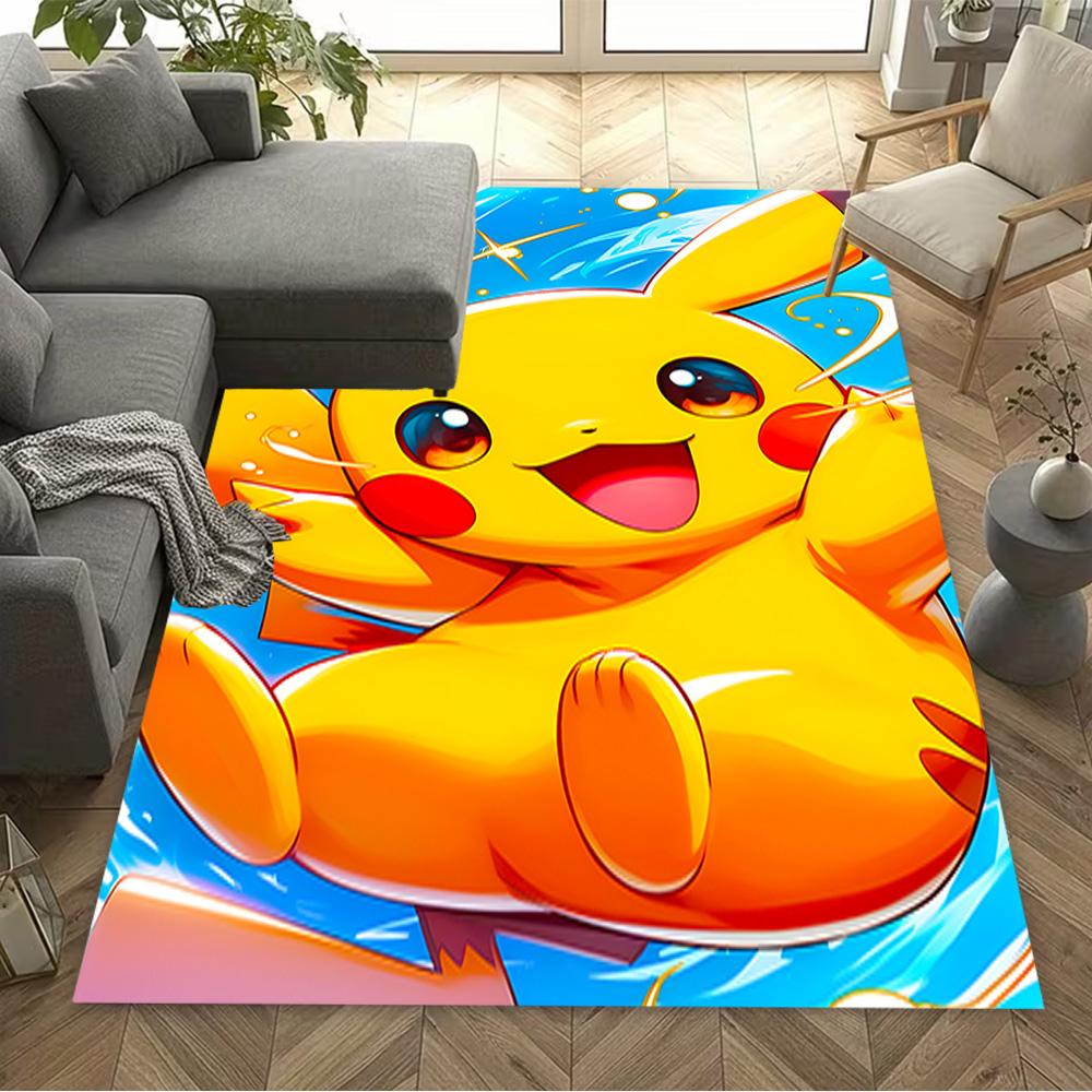 Pikachu Adventure Fantasy Area Rug Design for Dormitory Kitchen Game Room Living Rooms Antislip Carpet Anime Office Decor