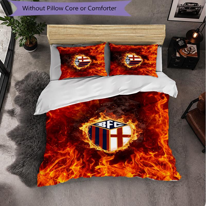 Bologna FC Themed Bedding 3Pcs Duvet Cover Set Decorative Bed Linen For Teen Room Home Decoration