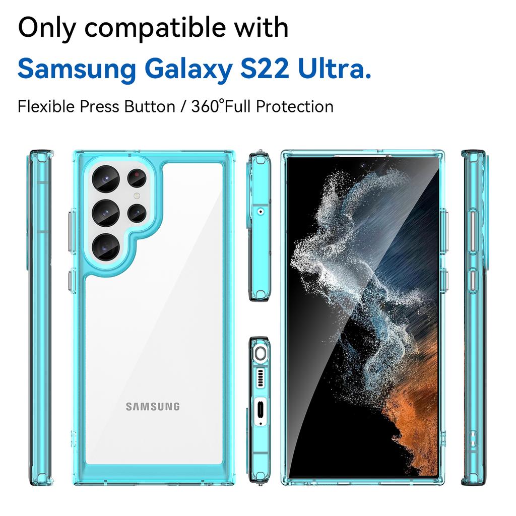 Прозрачный жесткий чехол из поликарбоната для Samsung Galaxy S23 S22 Ultra, защитный чехол для объектива камеры, мягкий бампер из ТПУ, прозрачный чехол для Galaxy A53 A23