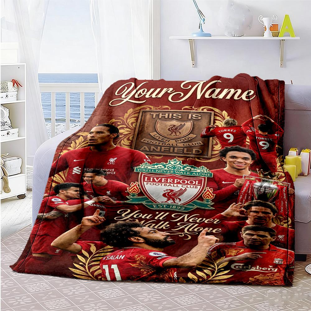 Liverpool Fc Customize Your Name Blanket Cozy Customizable Blanket Soft Warm Cozy Versatile For Living Room Office Office Chair Home Decor