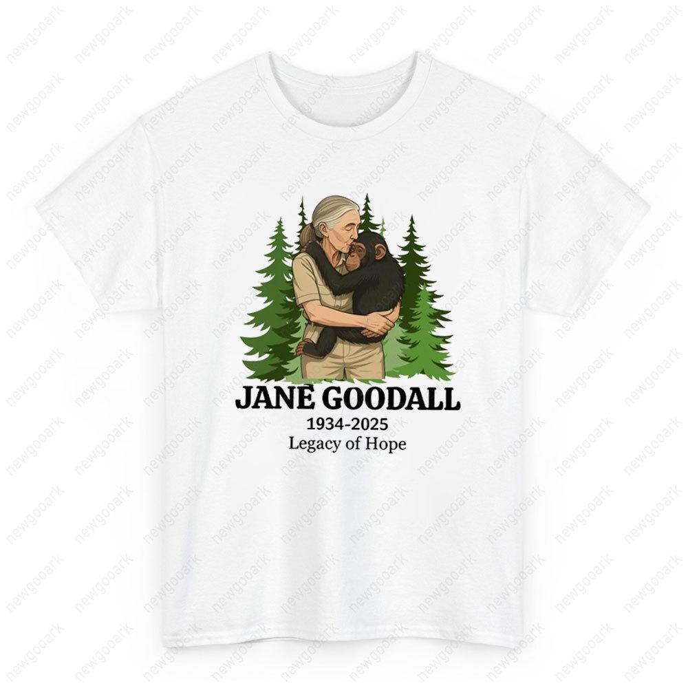 Jane Goodall Tribute Graphic T Shirts Memorial Shirt in Honor of Animal Rights Activist Tshirt RIP Jane Goodall 19342025 Tops