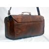 New Large Genuine Brown Goat Leather Handmade Travel Overnight Duffle Retro Bag