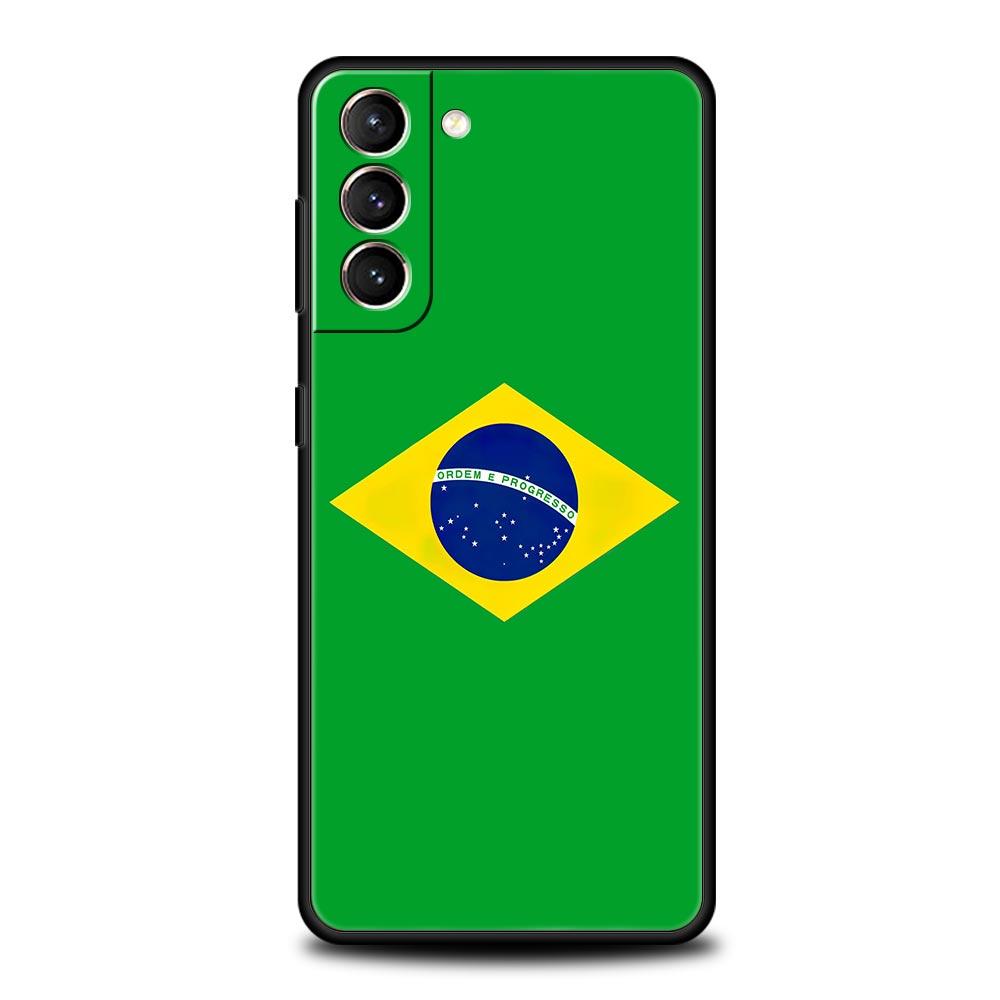 Чехол для телефона с футбольным флагом Бразилии для Samsung Galaxy S23 S22 S21 S20 FE Ultra 5G S10 S10E S9 S8 Plus 10 20, мягкий чехол