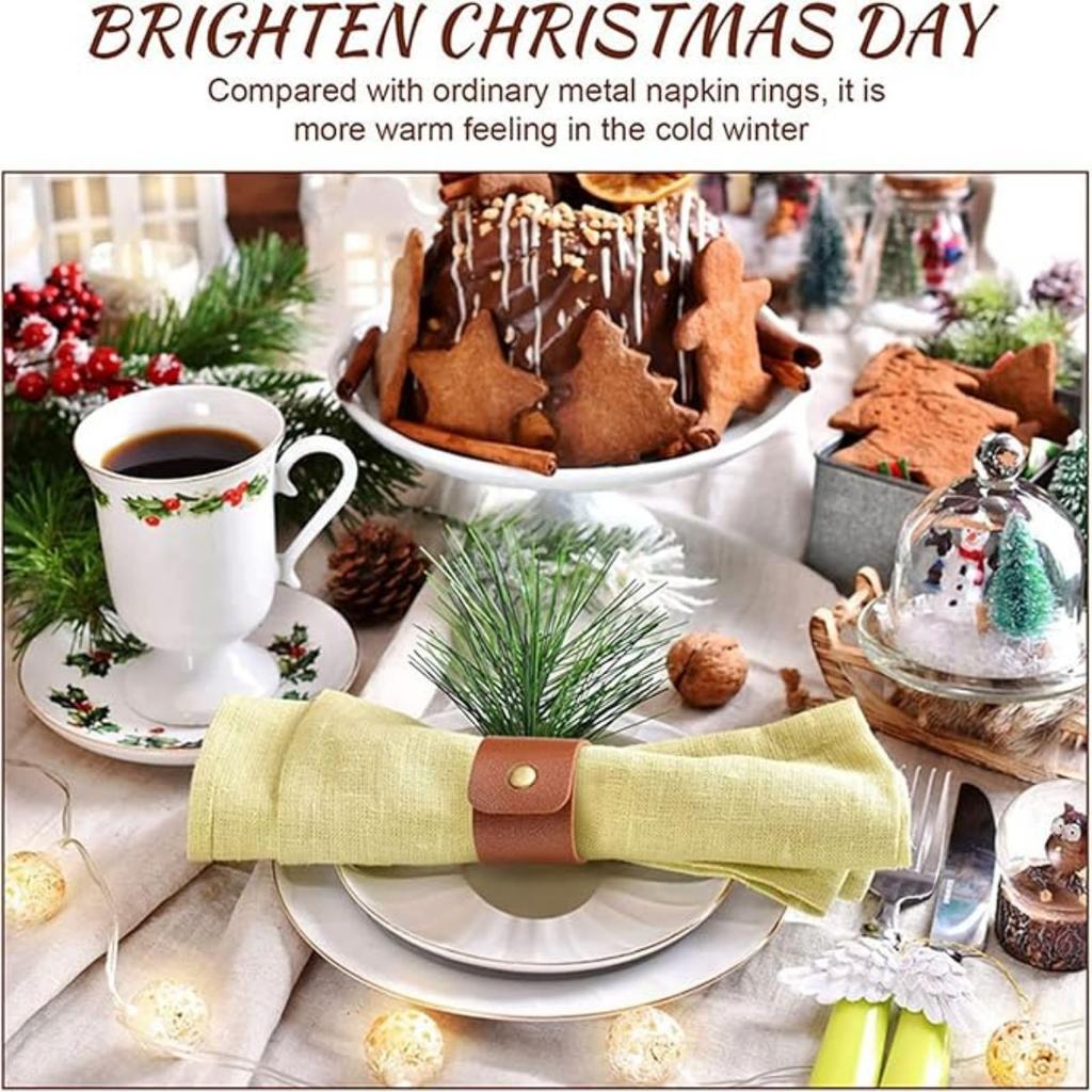12 шт. Кожаные кольца для салфеток, винтажная пряжка, держатель для салфеток для декора стола, украшения для свадебных салфеток, классические коричневые кожаные кольца для салфеток