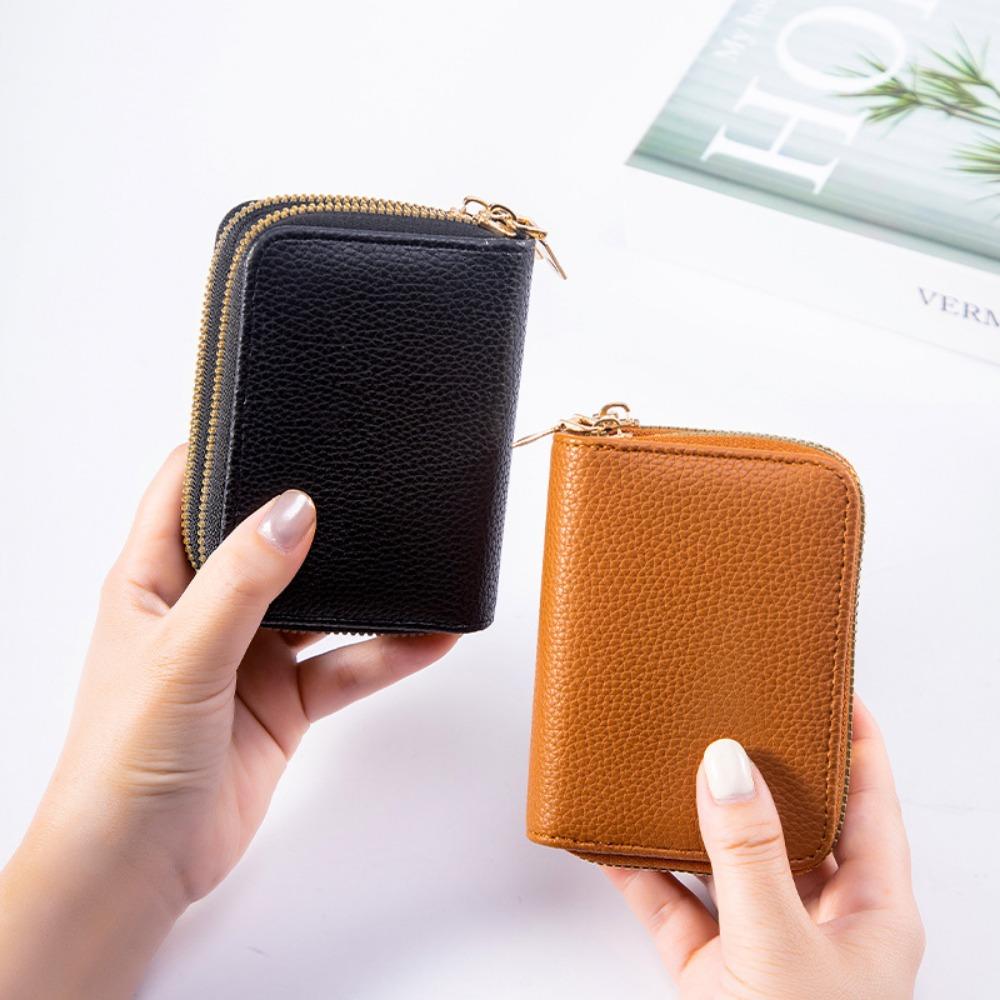 Двухслойная женская сумка для документов на молнии, многофункциональная и с несколькими отделениями для удостоверения личности