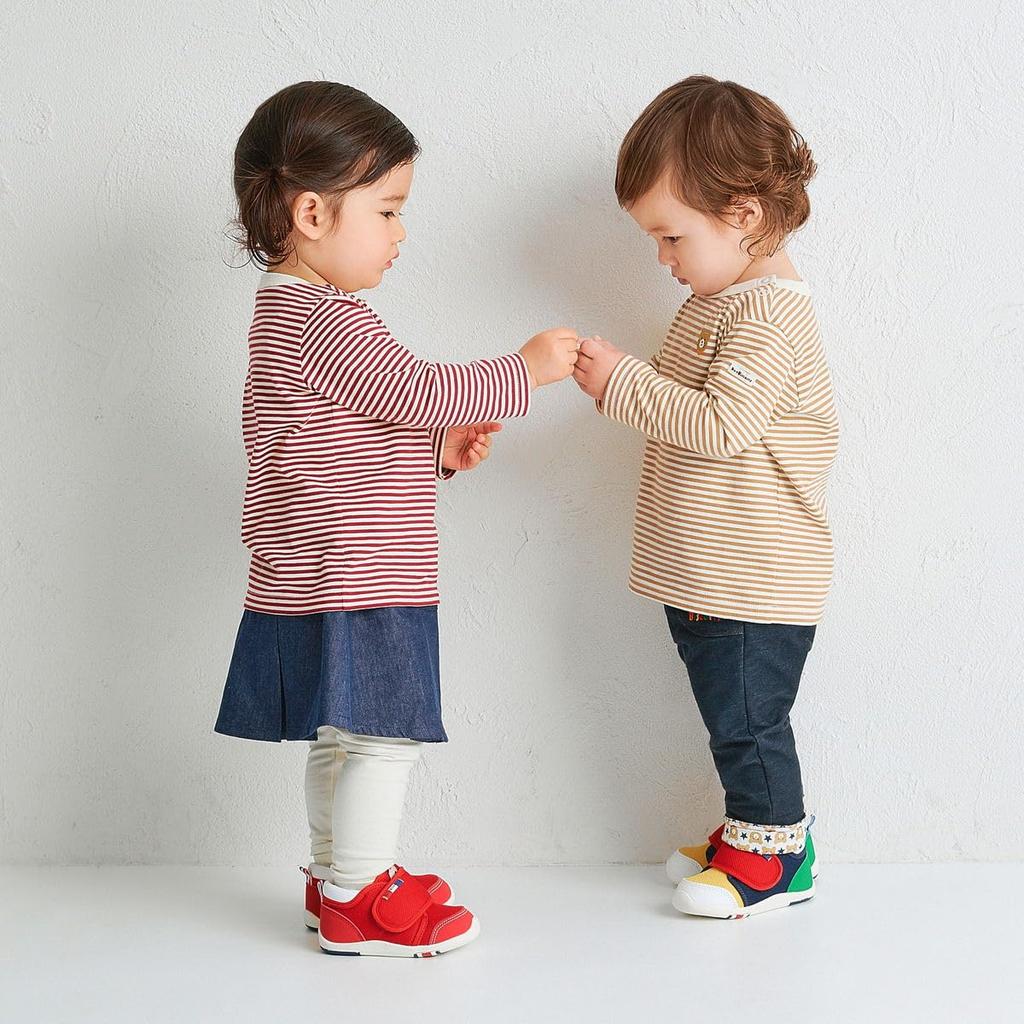 Футболка MIKI HOUSE HOT BISCUITS с длинным рукавом для мальчиков и винного цвета, для девочек, детская одежда, красная, 110 см, 70-5211-686