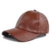 High Quality Classic Fake Crocodile PU Baseball Cap Solid Leather Fashion Snapback Hat Skull Cap For Unisex Women Hip-hop Hat Gorra
