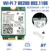 WiFi 7 для беспроводной сетевой карты Intel BE200 Bluetooth 5.4 WiFi BE200NGW NGFF адаптер 802.11AX 2.4G/5G/6GHz для ПК Win10/11