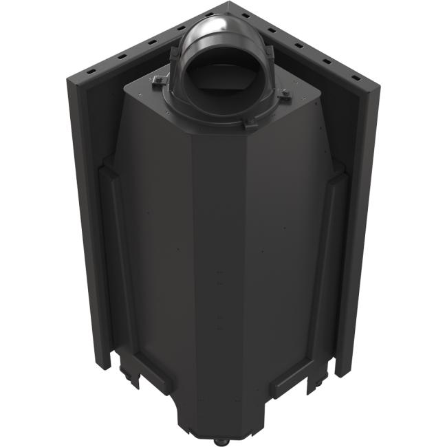 Smart steel fireplace KRATKI MBN left 8 kW Ø 200 MSK GLASS