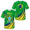 BRASIL Brasil National Emblem Printed 3D Men's T-Shirt Round Neck Short Sleeve Fashion Cool Streetwear Plus Size Loose Shirt