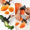 Cucumber Ripple Peeler Vegetable Carrot Curler And Peeler, Spiral Cutter with Ergonomic Food Grade Tool Handle, Stainless Steel Blade Utensil