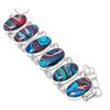 Rainbow Calsilica Gemstone 925 Sterling Silver Bracelet7-8"