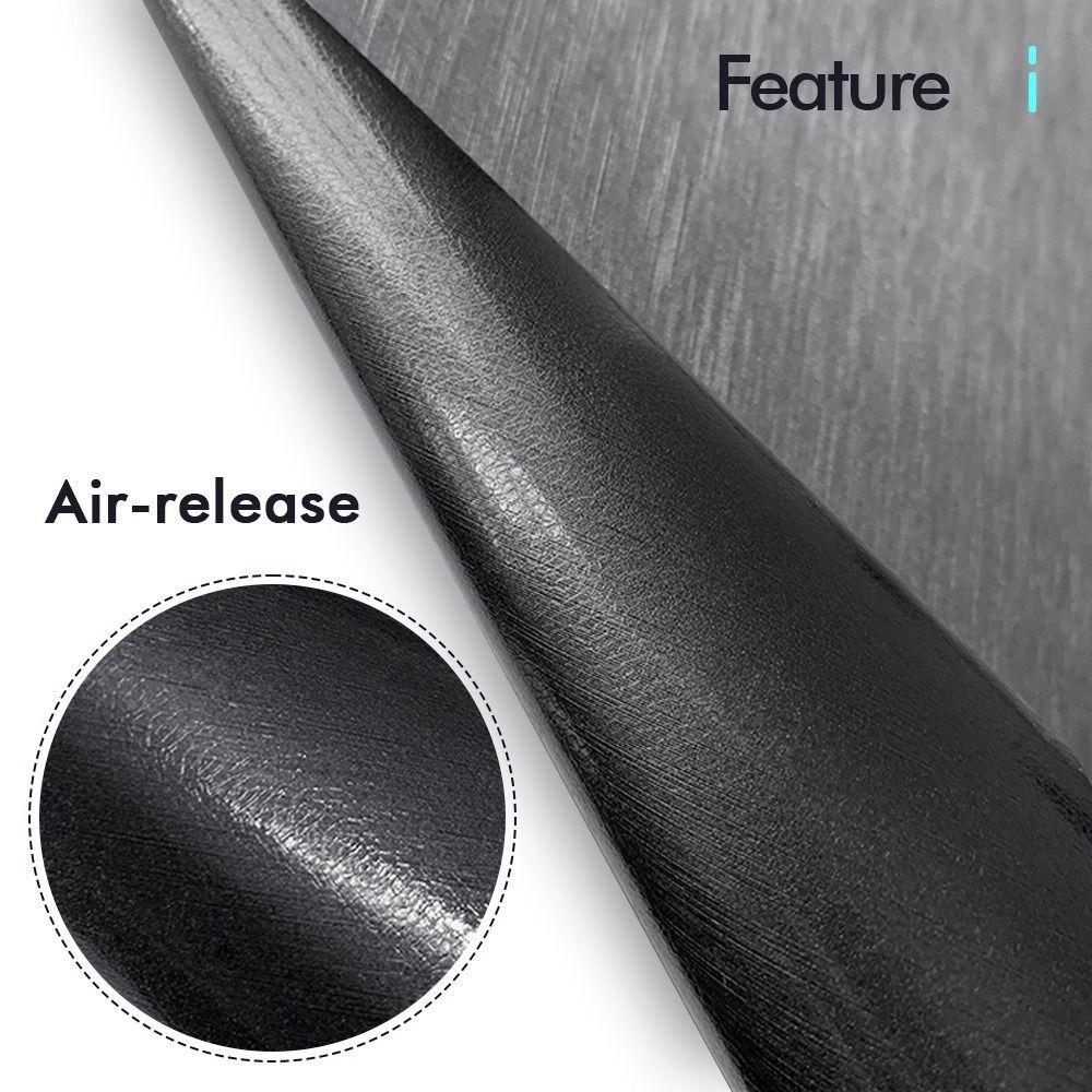 ПВХ Наклейки на Авто Матовые Текстура Brushed Aluminum Водонепроницаемые Металлик Премиум Стайлинг Авто Серебристые Наклейки Крутые Черные Серые