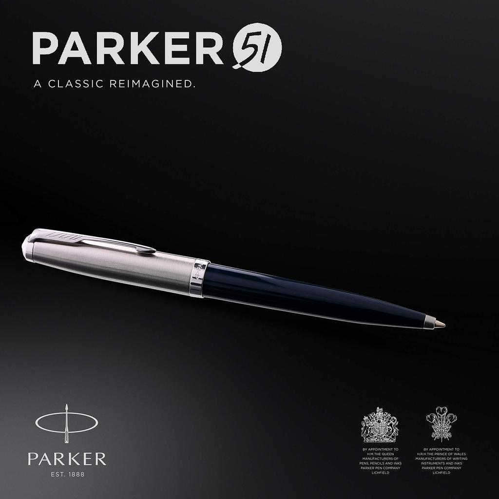 Parker Ballpoint Pen 51 Midnight Blue CT Medium Point Oil Based Gift Box Genuine Imported Product 2123505Z