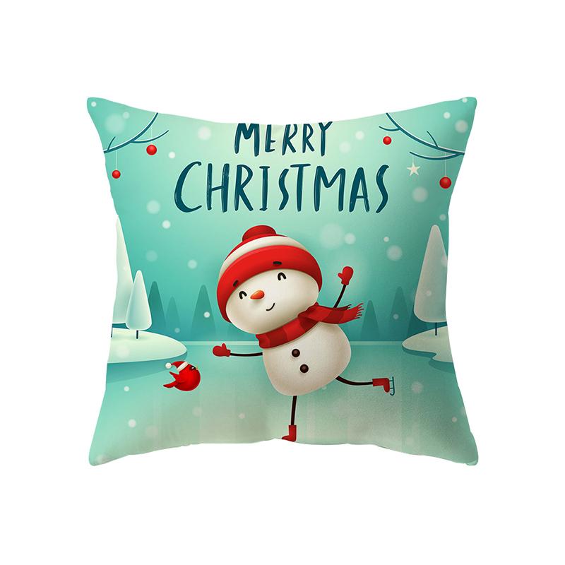 С Рождеством Санта-Клаус с принтом наволочка для дома, гостиной, украшения дивана, квадратная полиэстеровая подушка, наволочка
