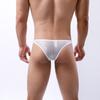 Сексуальное мужское сетчатое нижнее белье стринги мужские стринги танга хомбре прозрачное нижнее белье ажурные трусики с Т-образным вырезом сзади и U-образным карманом трусы