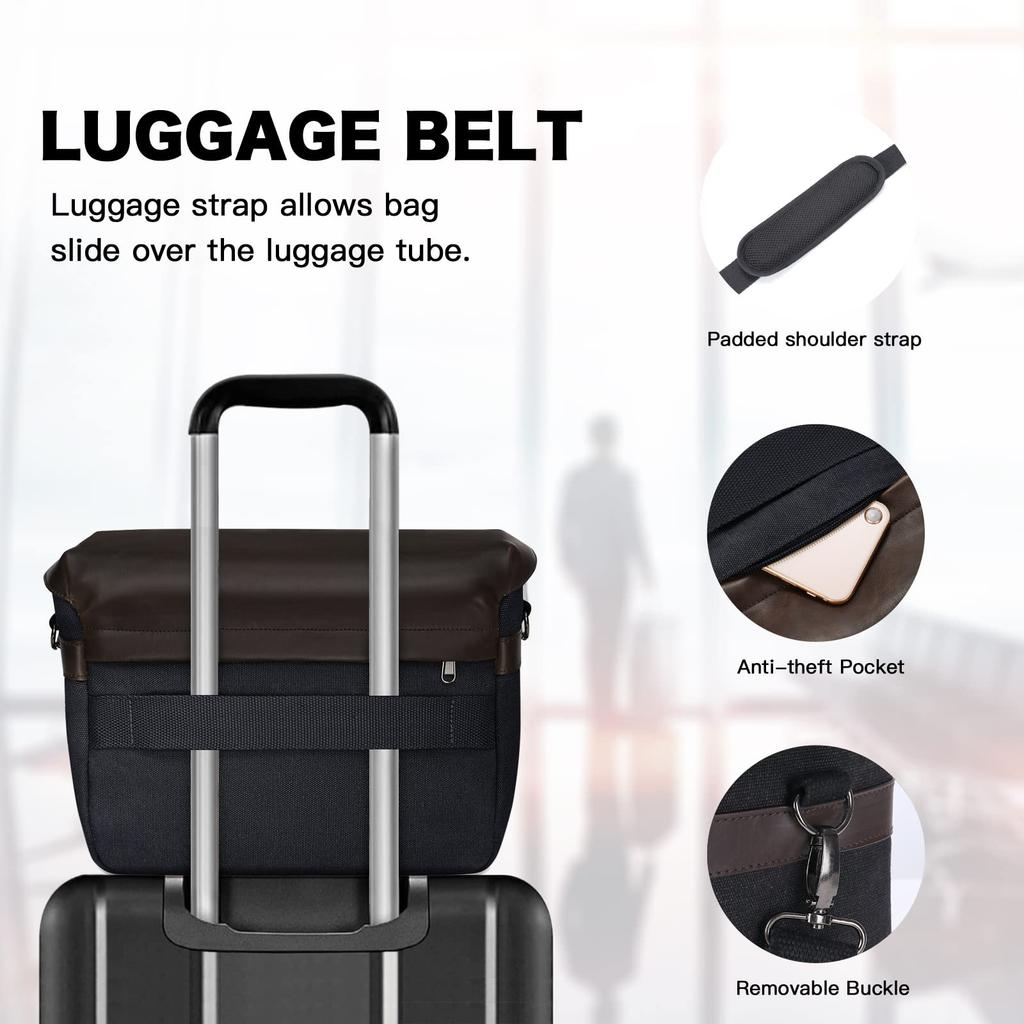 Сумка для камеры MOSISO, сумка-мессенджер через плечо, совместимая с ретро-чехлом для камеры из искусственной кожи, откидной сумкой для гаджетов с дождевиком