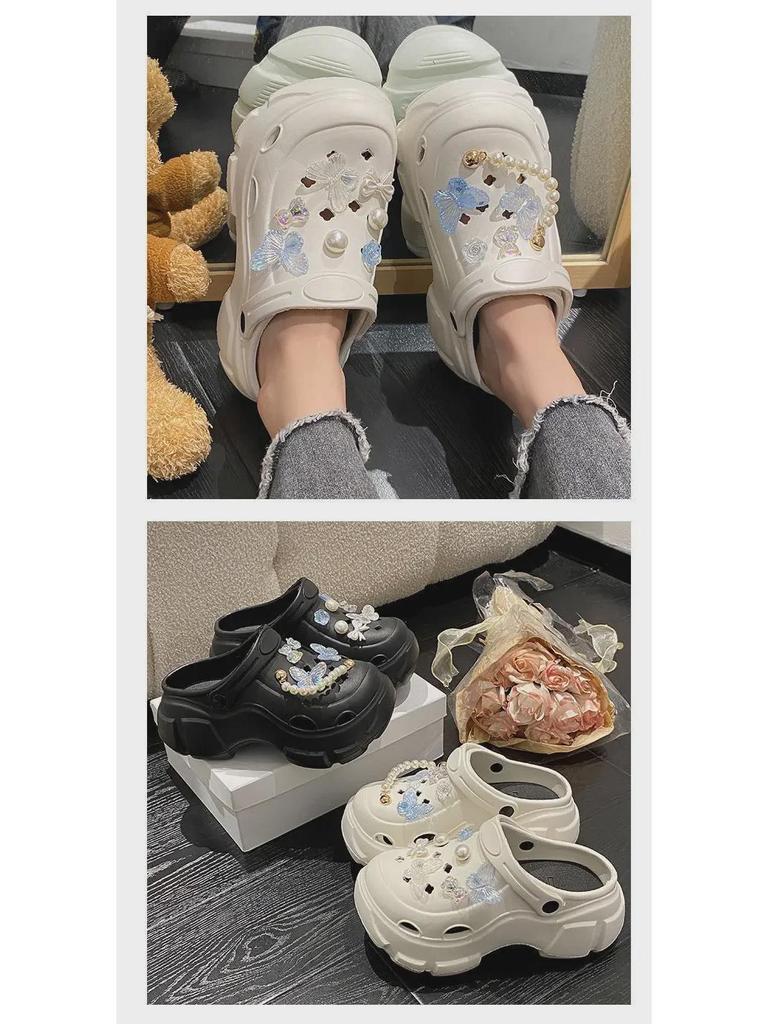 Женские летние босоножки на толстой подошве с противоскользящим покрытием, увеличивающие рост, 2024 г.