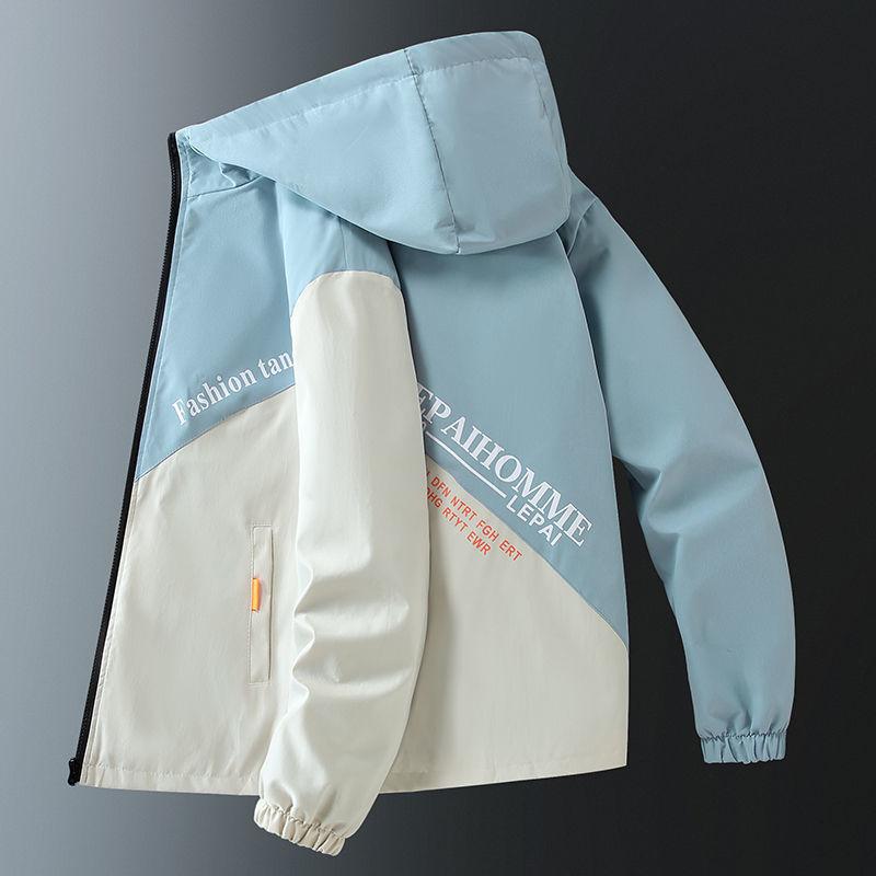 Весенне-осенние мужские куртки с капюшоном, ветрозащитные модные мужские ветровки, свободные пальто, студенческие куртки, верхняя одежда