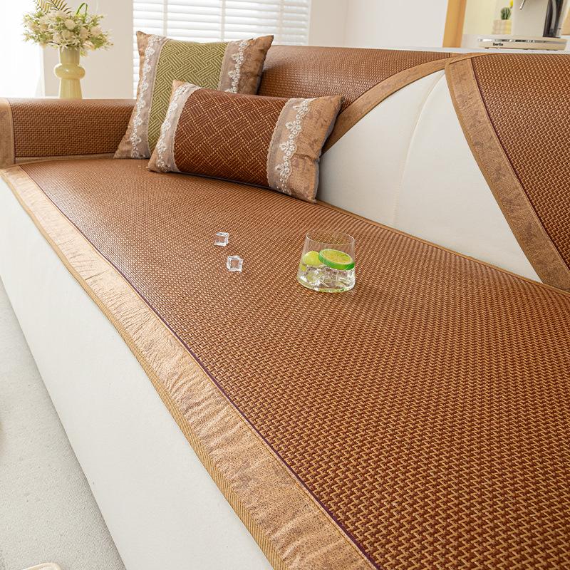 New Chinese Retro Sofa Mat Cushion Cool And Breathable Summer Straight One-Piece Rattan Mat Sofa Cushion