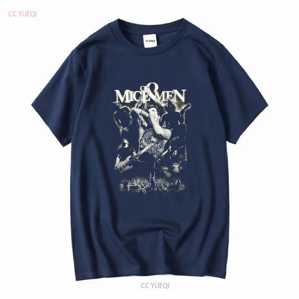 Футболка с принтом группы Of Mice Men Маленькая Хардкор Металл Черная винтажная стираная Унисекс Стильная Универсальная Мягкий топ для повседневной носки графический