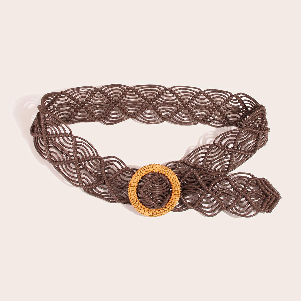 Vintage Woven Waist Belt For Women With Handmade Rope Craft For Summer And Winter Outfits