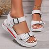 Fashion Buckle Platform Sandals Women's 2024 Summer Thick Sole Non-Slip Sandalias Mujer Outdoor Lightweight Sports Sandals White