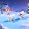 Resin Animal Ornaments Miniature Polar Bear Figurines, Durable Synthetic Indoor Outdoor Statues Ornaments, Decorative Accents for Fairy Garden