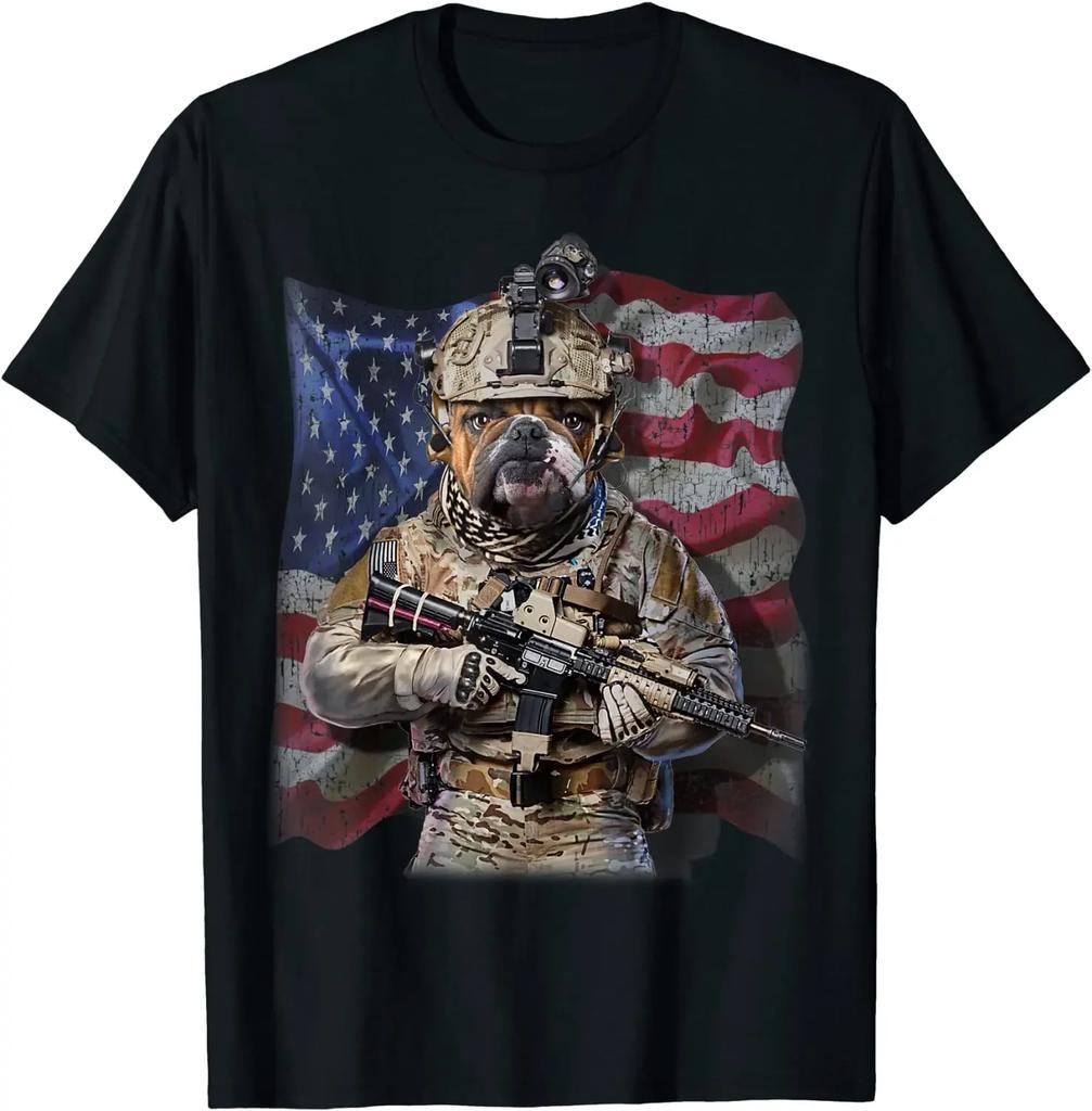 America Patriot USA Flag Bull Dog As Army ComUnisexdo TShirt Summer Cotton ONeck Short Sleeve Unisexs T Shirt New S3XL