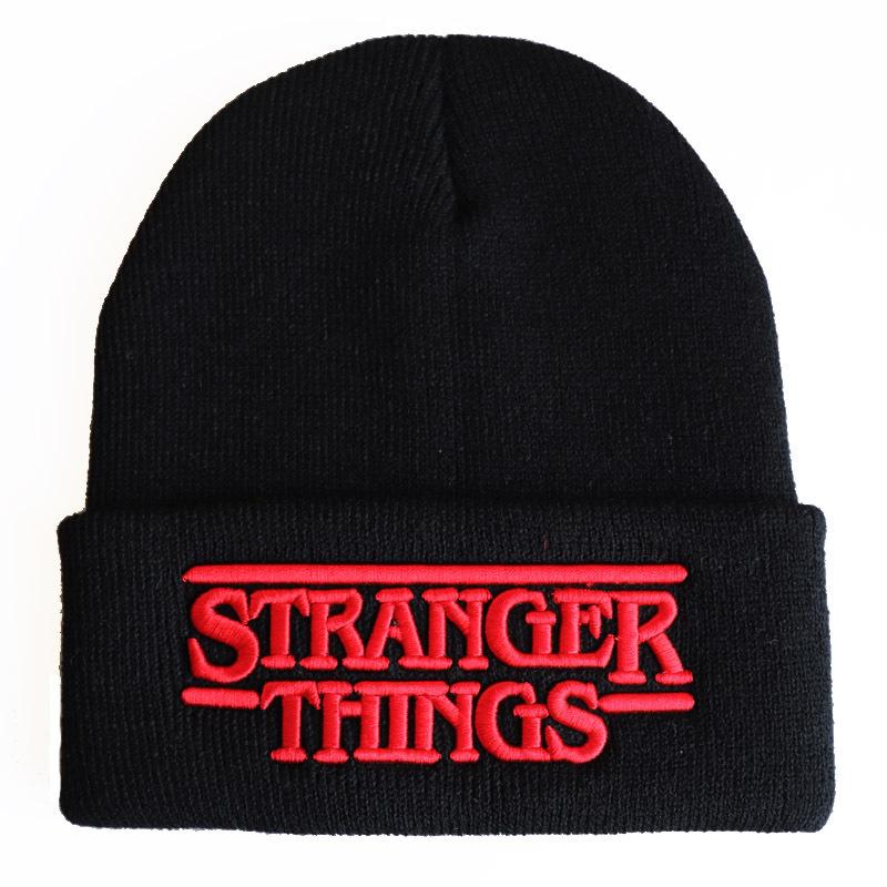 Stranger Things Knit Beanie Hat STRANGER THINGS 3D Embroidered Letter Knit Hat for Winter
