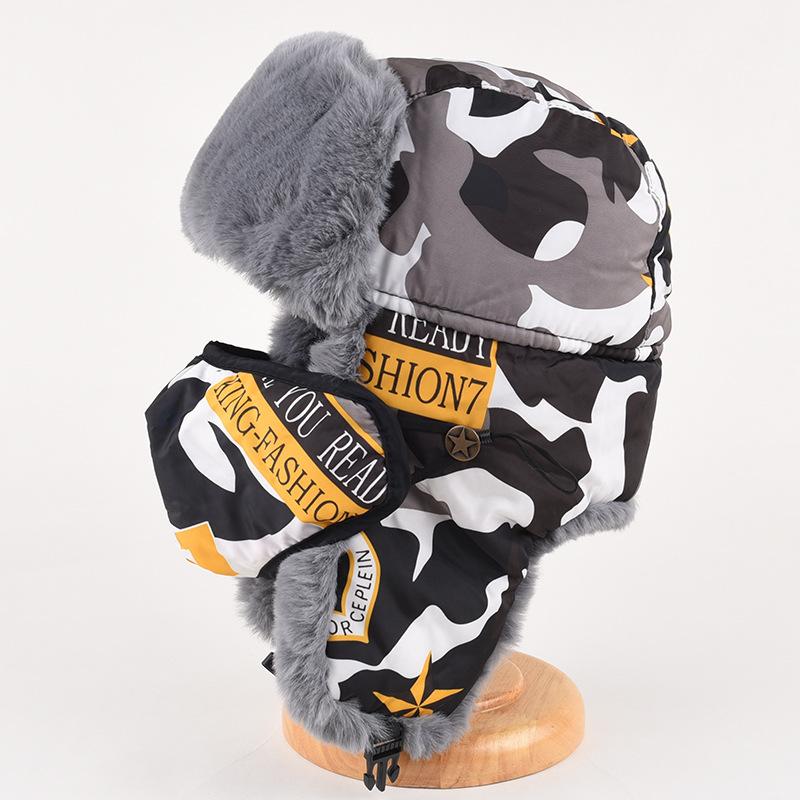 Кепка Thunderbolt для мужчин, зимняя камуфляжная хлопковая кепка, детская утепленная защитная кепка от холода для защиты ушей от холода для езды на велосипеде