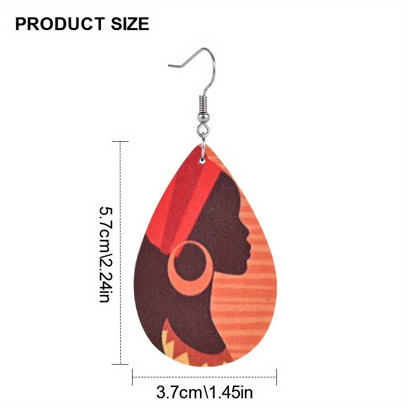 Богема Цыганка с серьгами Принт Серьги-капли из ПУ для женщин Девушек Серьги-подвески с буквой Вечеринка Украшения Новогодние Рождественские подарки